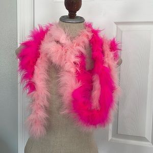 Feather boa pink tea party Mardi Gras theater dress up cosplay Halloween